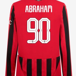 AC Milan Home Long Sleeve Abraham 90 Champions League Jersey 24-25