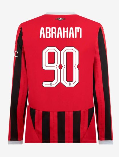 AC Milan Home Long Sleeve Abraham 90 Champions League Jersey 24-25