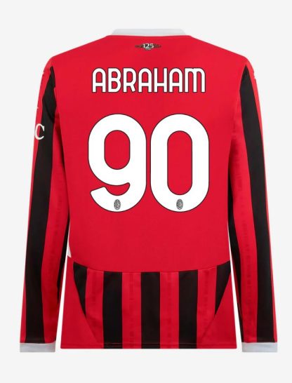 AC Milan Home Long Sleeve Abraham 90 Serie A Jersey 24-25