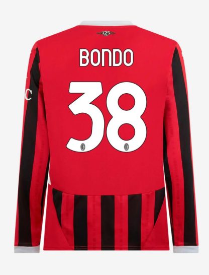 AC Milan Home Long Sleeve Bondo 38 Serie A Jersey 24-25