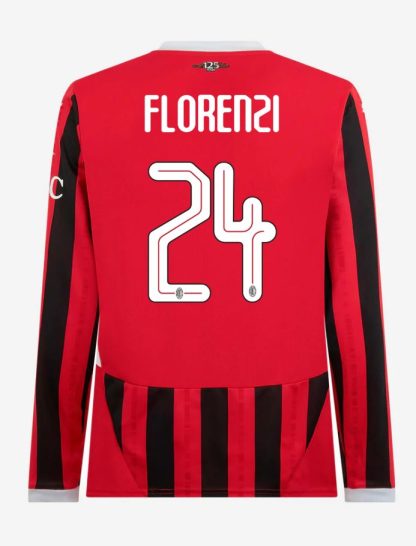 AC Milan Home Long Sleeve Florenzi 24 Champions League Jersey 24-25