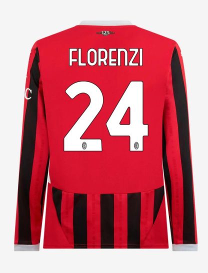 AC Milan Home Long Sleeve Florenzi 24 Serie A Jersey 24-25