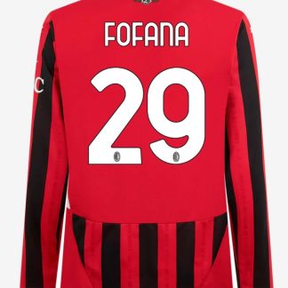 AC Milan Home Long Sleeve Fofana 29 Serie A Jersey 24-25