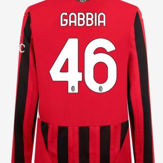 AC Milan Home Long Sleeve GABBIA 46 Serie A Jersey 24-25