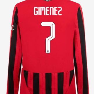 AC Milan Home Long Sleeve Gimenez 7 Champions League Jersey 24-25