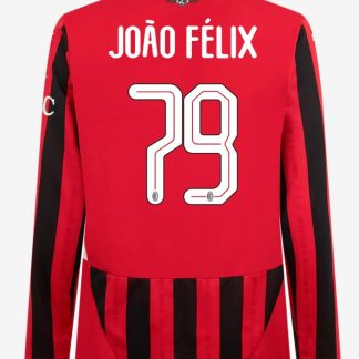 AC Milan Home Long Sleeve João Félix 79 Champions League Jersey 24-25