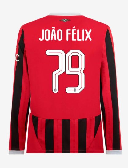 AC Milan Home Long Sleeve João Félix 79 Champions League Jersey 24-25