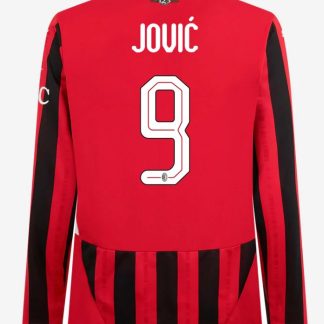 AC Milan Home Long Sleeve Jović 9 Champions League Jersey 24-25