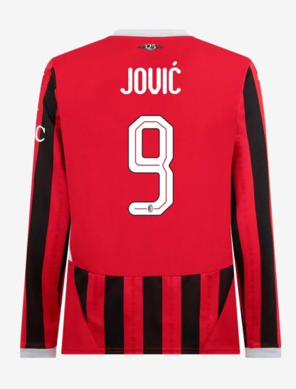 AC Milan Home Long Sleeve Jović 9 Champions League Jersey 24-25