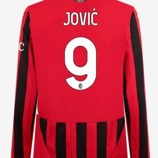 AC Milan Home Long Sleeve Jović 9 Serie A Jersey 24-25