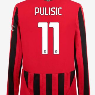 AC Milan Home Long Sleeve Pulisic 11 Serie A Jersey 24-25