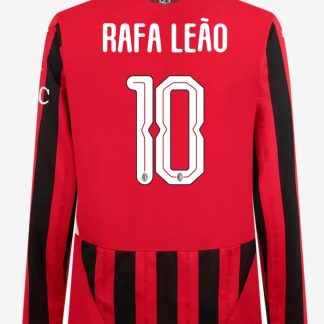 AC Milan Home Long Sleeve Rafa 10 Leão Champions League Jersey 24-25