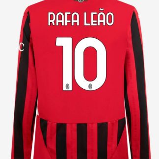 AC Milan Home Long Sleeve Rafa 10 Leão Serie A Jersey 24-25
