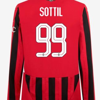 AC Milan Home Long Sleeve Sottil 99 Champions League Jersey 24-25