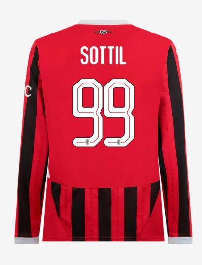 AC Milan Home Long Sleeve Sottil 99 Champions League Jersey 24-25