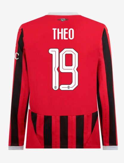 AC Milan Home Long Sleeve THEO 19 Champions League Jersey 24-25