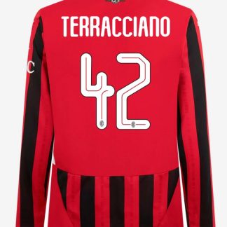 AC Milan Home Long Sleeve Terracciano 42 Champions League Jersey 24-25