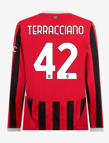 AC Milan Home Long Sleeve Terracciano 42 Serie A Jersey 24-25