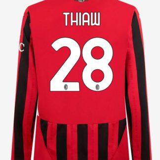 AC Milan Home Long Sleeve Thiaw 28 Serie A Jersey 24-25