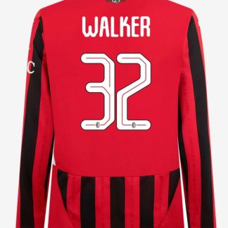 AC Milan Home Long Sleeve Walker 32 Champions League Jersey 24-25