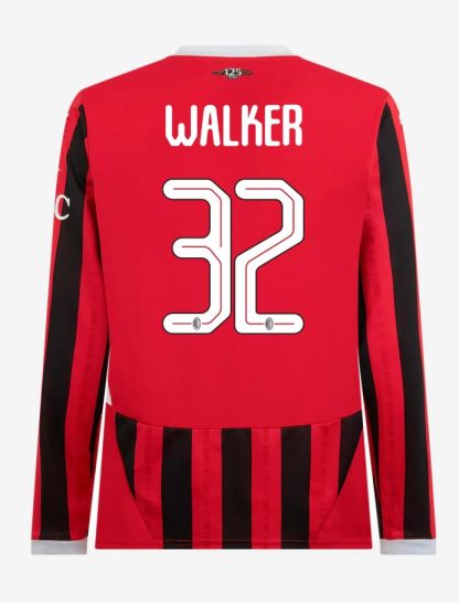 AC Milan Home Long Sleeve Walker 32 Champions League Jersey 24-25