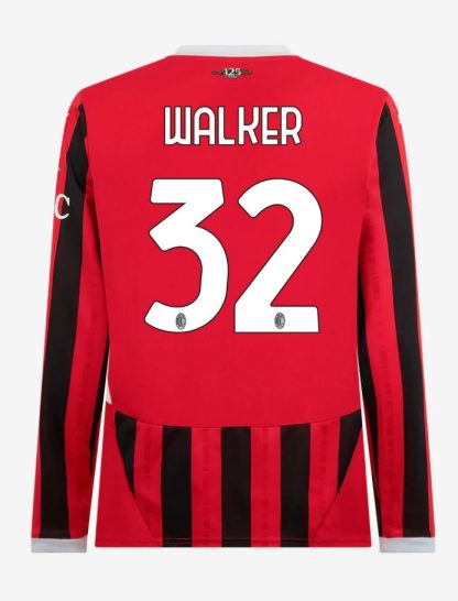 AC Milan Home Long Sleeve Walker 32 Serie A Jersey 24-25