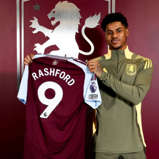 Aston Villa Home Rashford 9 Jersey 24-25