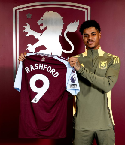 Aston Villa Home Rashford 9 Jersey 24-25