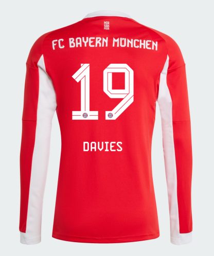 Bayern Munich Home Davies 19 Long Sleeve Jersey 25-26