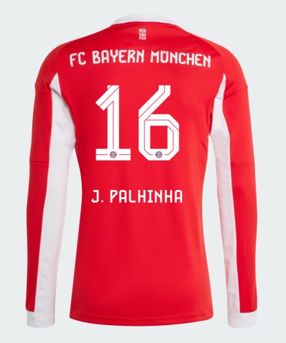 Bayern Munich Home J. Palhinha 16 Long Sleeve Jersey 25-26