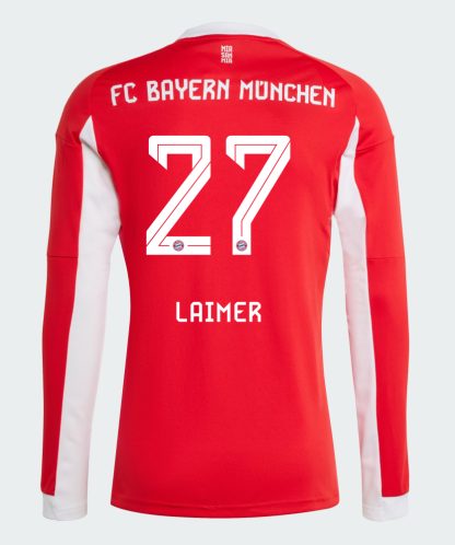 Bayern Munich Home Laimer 27 Long Sleeve Jersey 25-26