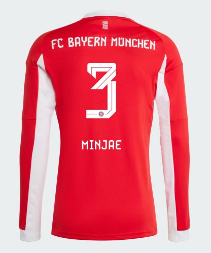 Bayern Munich Home Minjae 3 Long Sleeve Jersey 25-26