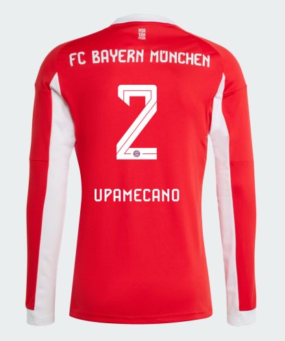 Bayern Munich Home Upamecano 2 Long Sleeve Jersey 25-26