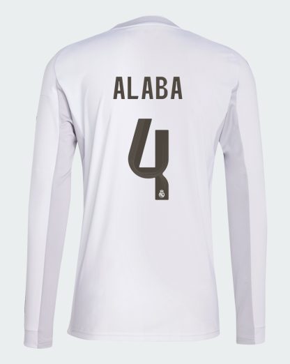 Real Madrid Home Alaba 4 Long Sleeve Jersey 25-26
