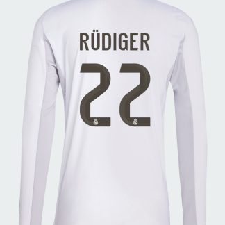 Real Madrid Home Rüdiger 22 Long Sleeve Jersey 25-26