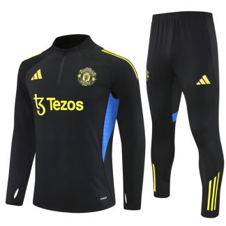 25-26 Manchester United Black Training Suit Kit