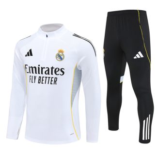 25-26 Real Madrid White Training Suit Kit
