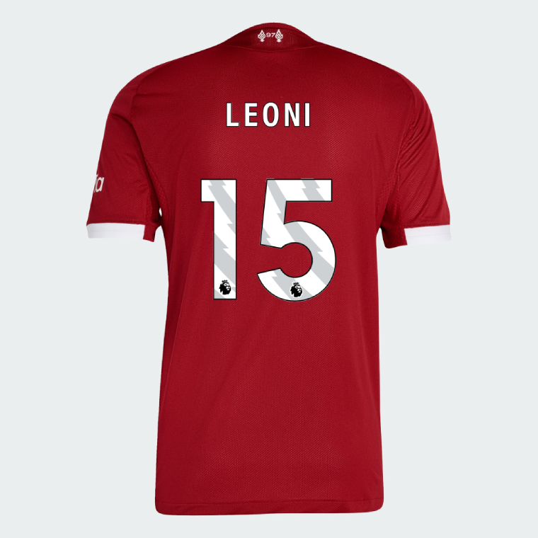 Liverpool Home LEONI 15 Jersey 25-26 (Player Version)