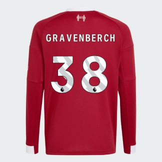 Liverpool Home Long Sleeve GRAVENBERCH 38 Jersey 25-26