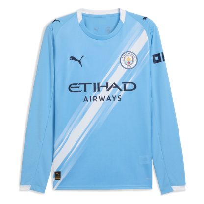 Manchester City Home Long Sleeve DOKU 11 Jersey 25-26 - Image 2