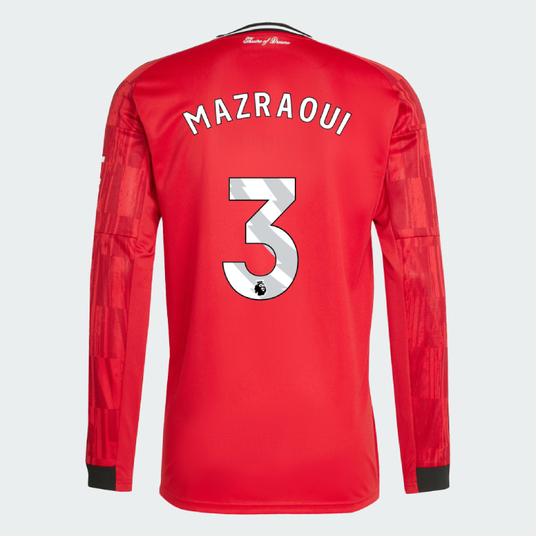 Manchester United Home Long Sleeve MAZRAOUI 3 Jersey 25-26