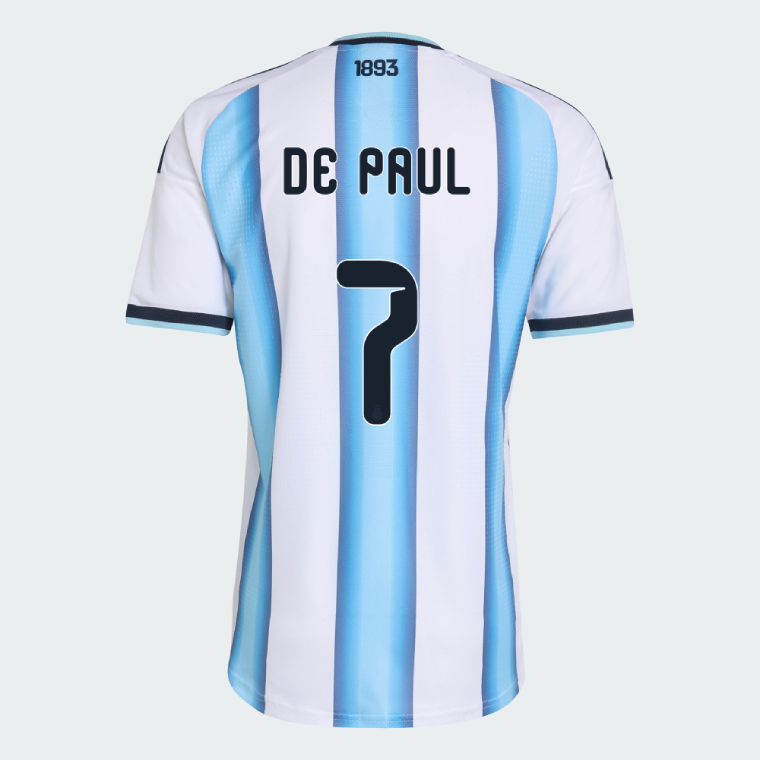 Argentina Home DE PAUL 7 World Cup Jersey 2026 (Player Version)