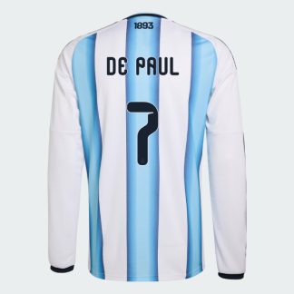 Argentina Home DE PAUL 7 World Cup Long Sleeve Jersey 2026 (Player Version)