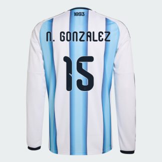 Argentina Home N. GONZALEZ 15 World Cup Long Sleeve Jersey 2026 (Player Version)