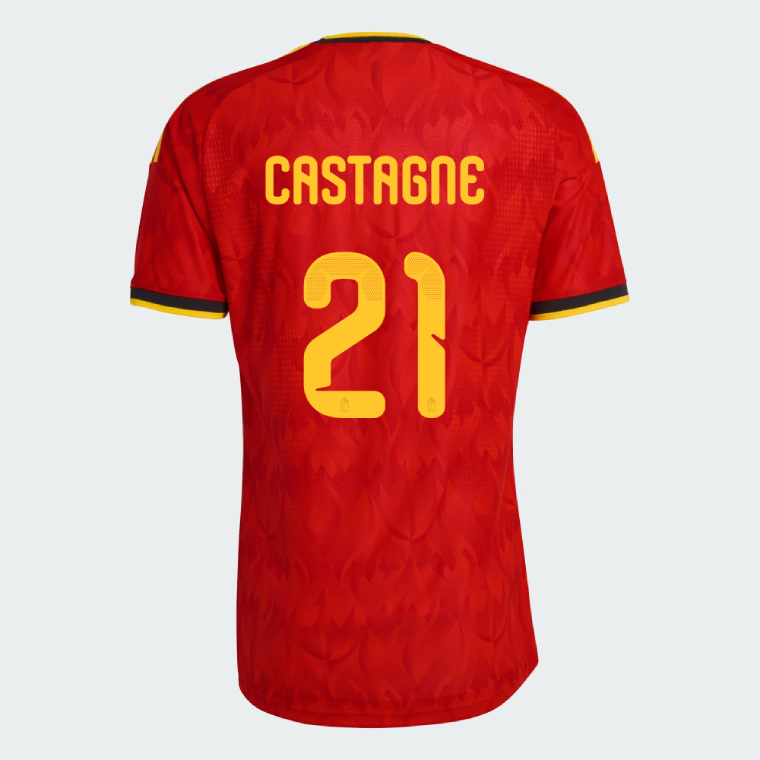 Belgium Home CASTAGNE 21 World Cup Jersey 2026 (Player Version)